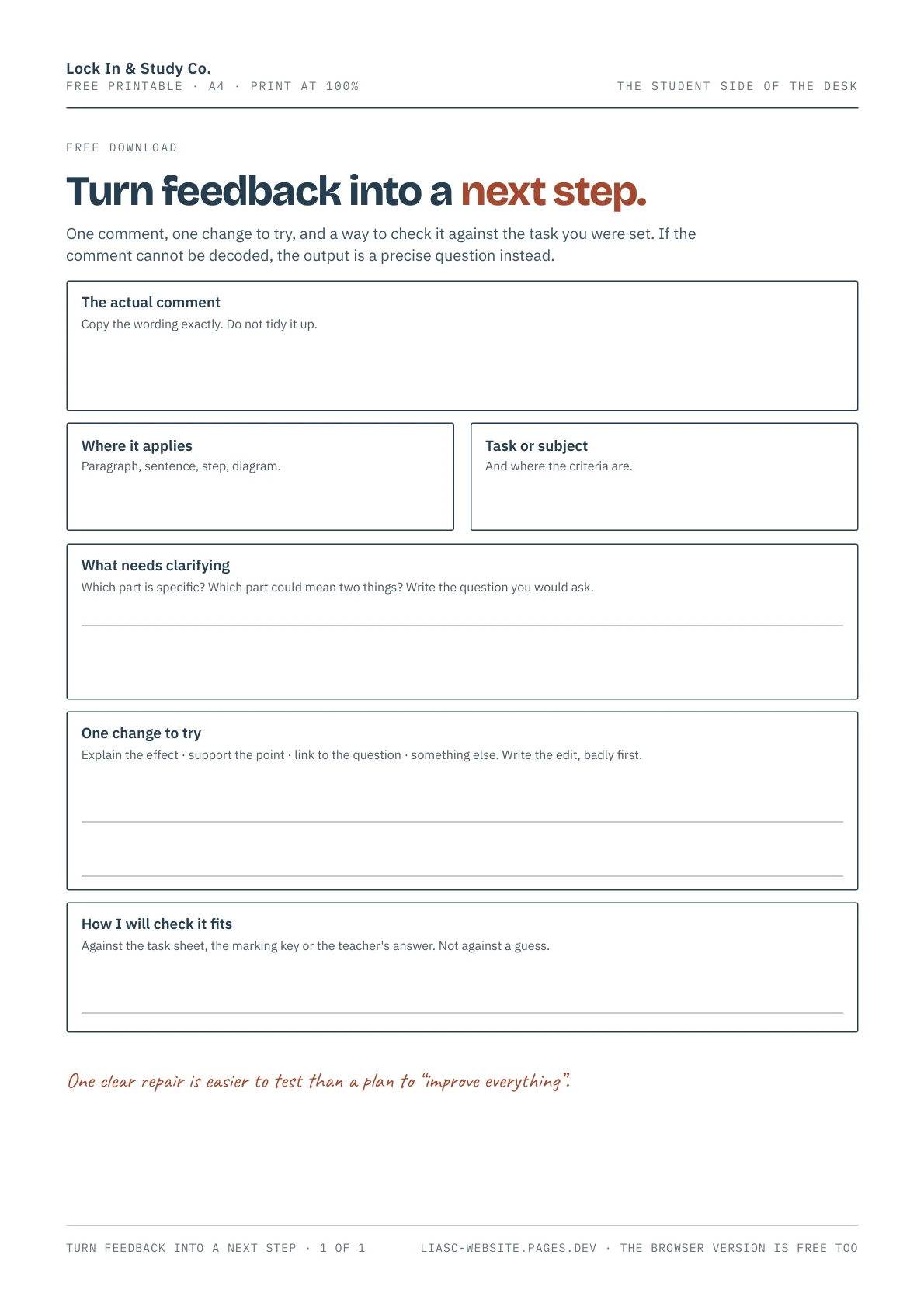 Preview of Turn feedback into a next step, page 1