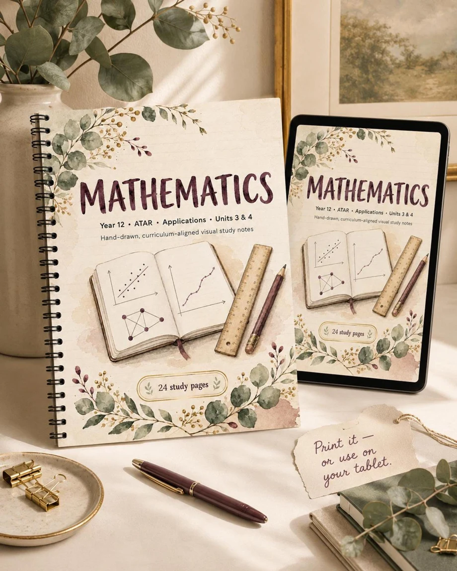 Year 12 Maths Applications, listing photograph